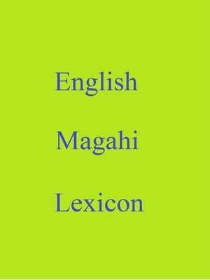cover image of English Magahi Lexicon